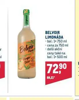 Makro Belvoir limonáda nabídka
