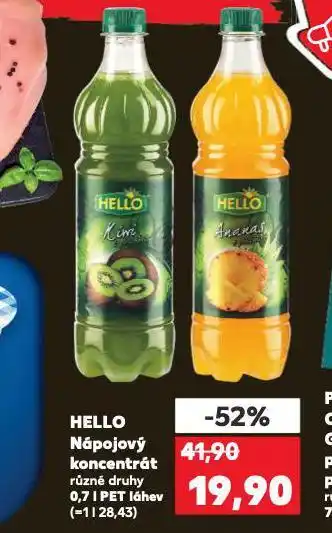 Kaufland Hello nápojový koncentrát nabídka