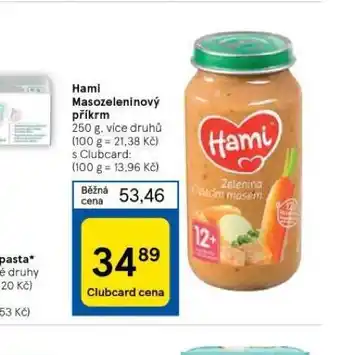 Tesco Hami masozeleninový příkrm nabídka