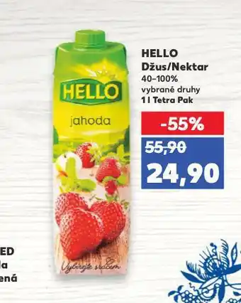 Kaufland Hello džus a nektar nabídka