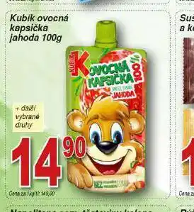 Hruška Kubík ovocná kapsička jahoda nabídka