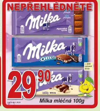 Hruška Milka mléčná nabídka