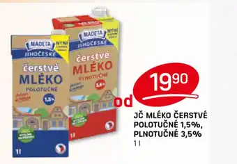 Flop JČ MLÉKO ČERSTVÉ POLOTUČNÉ 1,5%, PLNOTUČNÉ 3,5% 1L nabídka