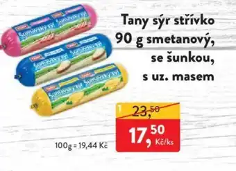 MP Krásno Tany sýr střívko 90 g smetanový, se šunkou, s uz. masem nabídka
