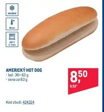 Makro AMERICKÝ HOT DOG nabídka