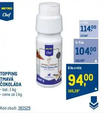 Makro TOPPING TMAVÁ ČOKOLÁDA nabídka