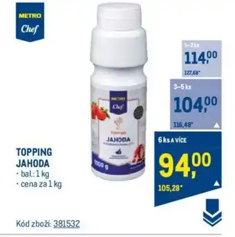 Makro TOPPING JAHODA nabídka