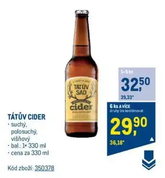Makro TÁTŮV CIDER nabídka