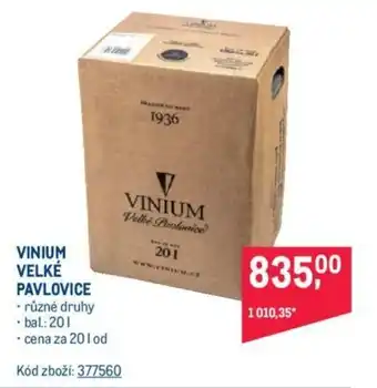 Makro VINIUM VELKÉ PAVLOVICE nabídka