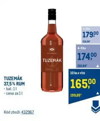 Makro TUZEMÁK 37,5% RUM nabídka
