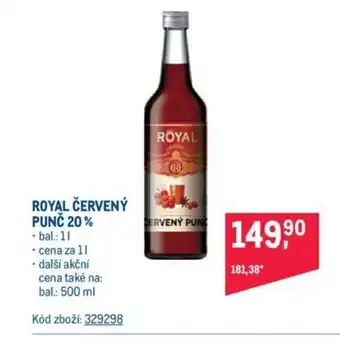 Makro ROYAL ČERVENÝ PUNČ 20% nabídka