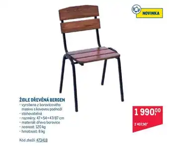 Makro ŽIDLE DŘEVĚNÁ BERGEN nabídka