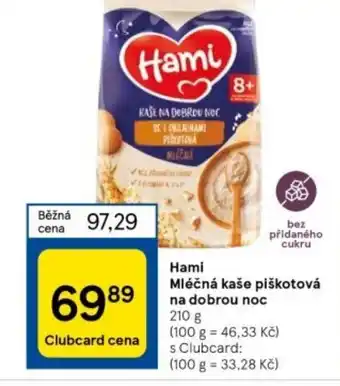 Tesco Hami Mléčná kaše piškotová na dobrou noc nabídka