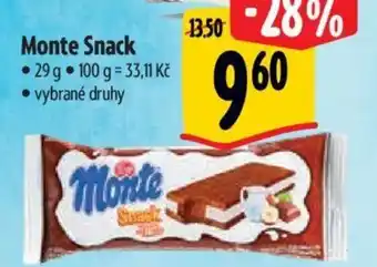 Albert Monte Snack nabídka