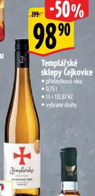 Albert Templářské sklepy Čejkovice nabídka
