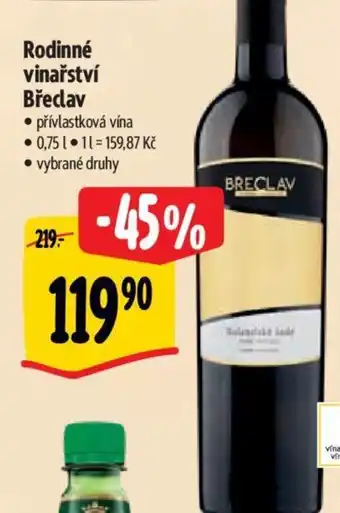 Albert Rodinné vinařství Břeclav nabídka