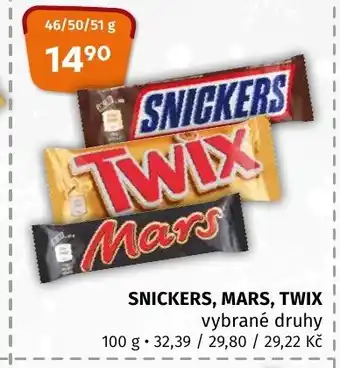 Terno SNICKERS, MARS, TWIX nabídka
