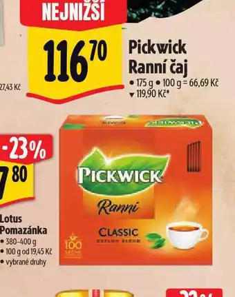 Albert Pickwick ranní čaj nabídka