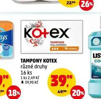 Penny Market Kotex tampony nabídka