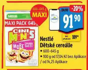 Albert Nestlé dětské cereálie nabídka