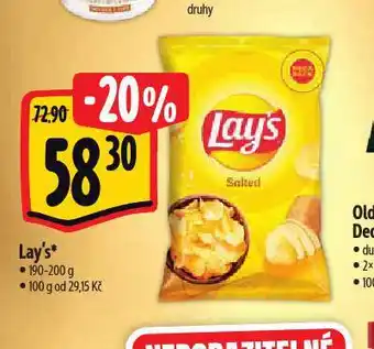 Albert Lay's chipsy nabídka