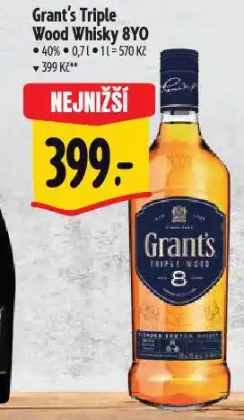 Albert Grant's triple wood whisky nabídka