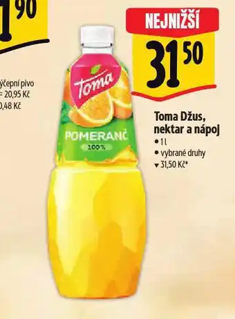 Albert Toma džus, nektar a nápoj nabídka