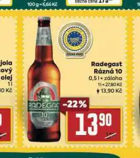 Billa Pivo radegast rázná 10 nabídka