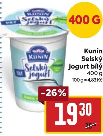 Billa Kunín Selský jogurt bílý nabídka