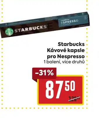 Billa Starbucks Kávové kapsle pro Nespresso nabídka