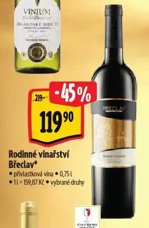 Albert Rodinné vinařství břeclav nabídka