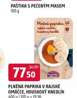 Terno Plněná paprika v rajské omáčce, houskový knedlík nabídka