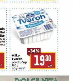 Billa Milko tvaroh polotučný nabídka