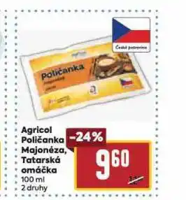 Billa Agricol poličanka, majonéza, tatarská omáčka nabídka