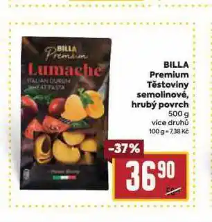 Billa Billa premium těstoviny semolinové, hrubý povrch nabídka