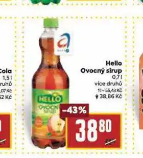 Billa Hello ovocný sirup nabídka