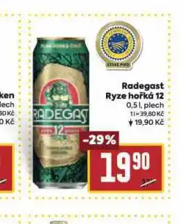 Billa Pivo radegast ryze hořká 12 nabídka