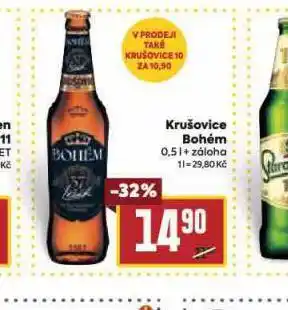 Billa Pivo krušovice bohém nabídka