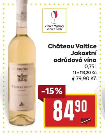 Billa Château Valtice Jakostní odrůdová vína 0.75L nabídka