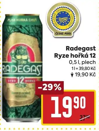 Billa Radegast Ryze hořká 12 0,5L nabídka