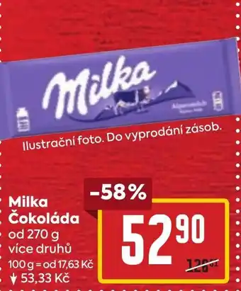 Billa Milka Čokoláda nabídka