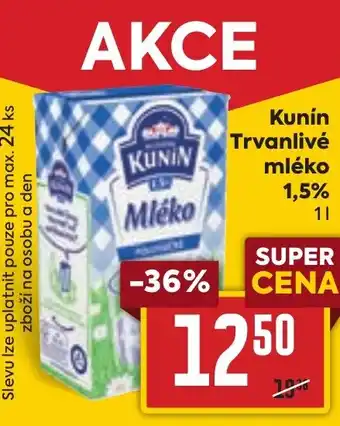 Billa Kunín Trvanlivé mléko 1.5% nabídka