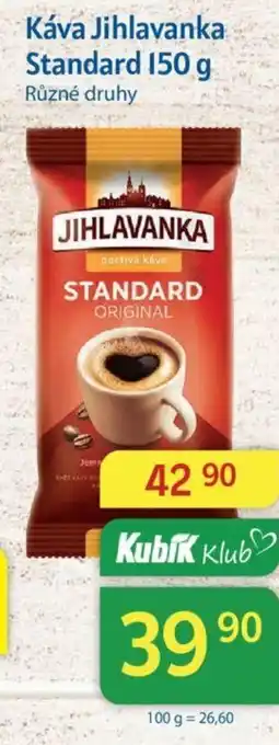 Kubík potraviny Káva Jihlavanka Standard 150 g nabídka
