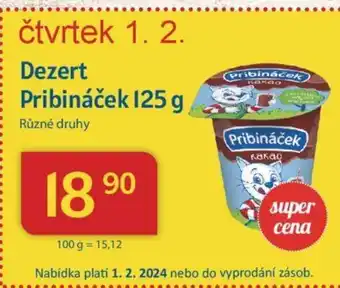 Kubík potraviny Dezert Pribináček 125 g nabídka