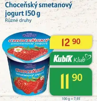 Kubík potraviny Choceňský smetanový jogurt 150 g nabídka
