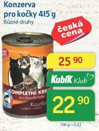 Kubík potraviny Konzerva pro kočky 415 g nabídka