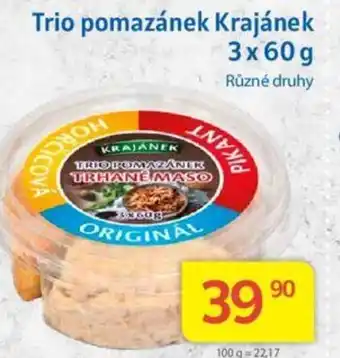 Kubík potraviny Trio pomazánek Krajánek 3x60g nabídka