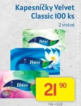 Kubík potraviny Kapesníčky Velvet Classic 100 ks nabídka