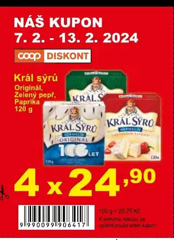COOP DISKONT Král sýrů nabídka
