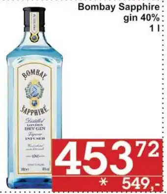 Jip Bombay Sapphire: gin 40% 1 l. nabídka